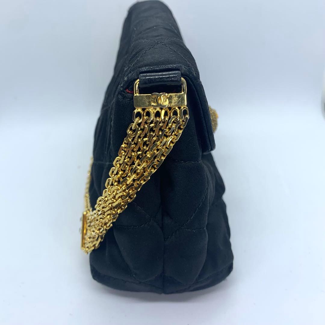 美品　CHANEL　ダイア　パーティーバッグ　ゴールド　チェーンショルダーバッグ
