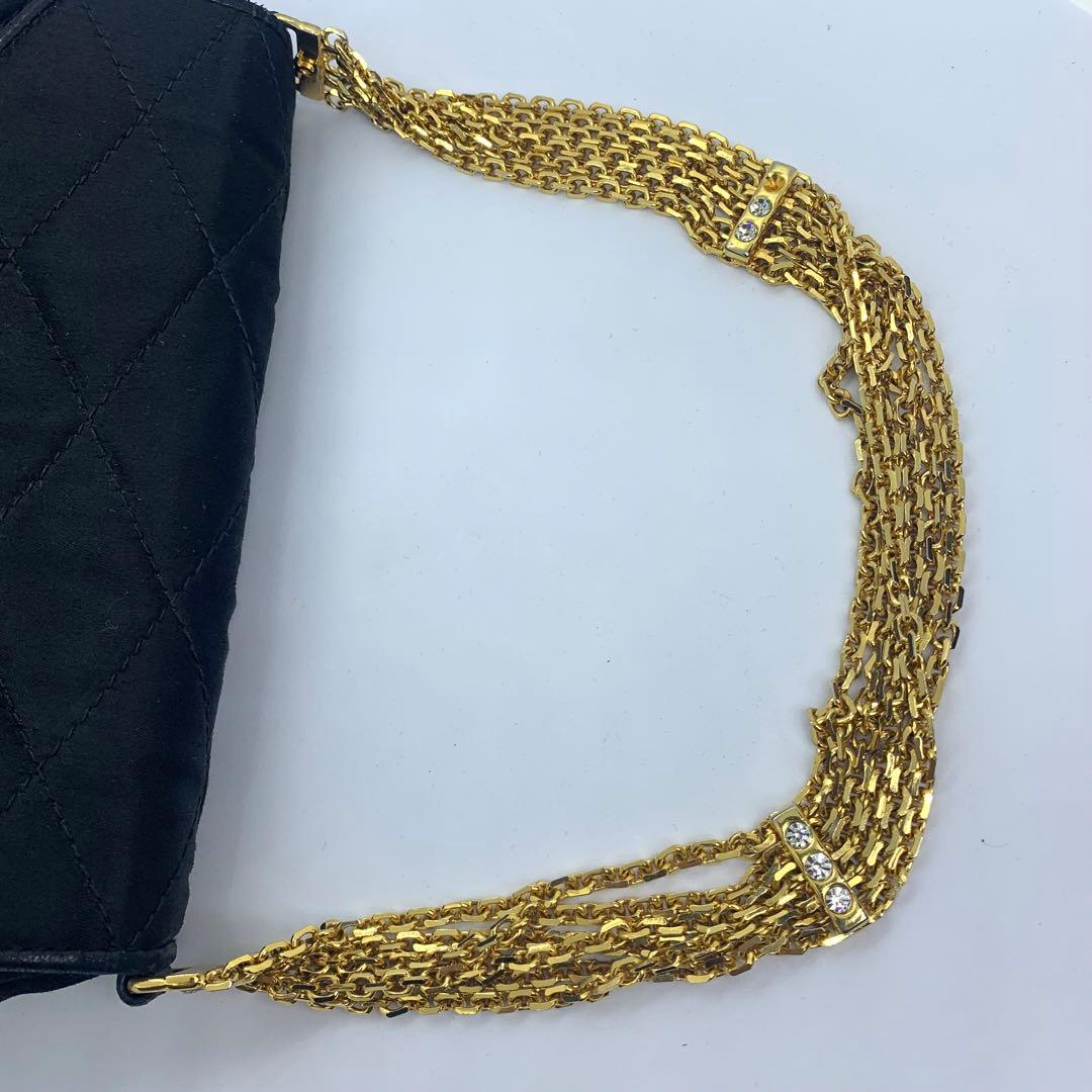 美品　CHANEL　ダイア　パーティーバッグ　ゴールド　チェーンショルダーバッグ