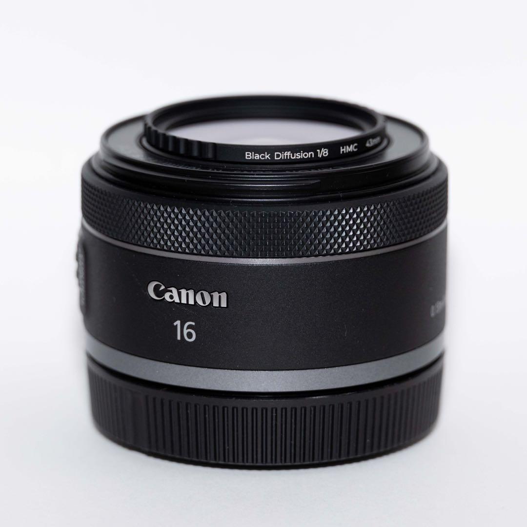 美品Canon RF16mm F2.8 STM 純正フード+フィルター付