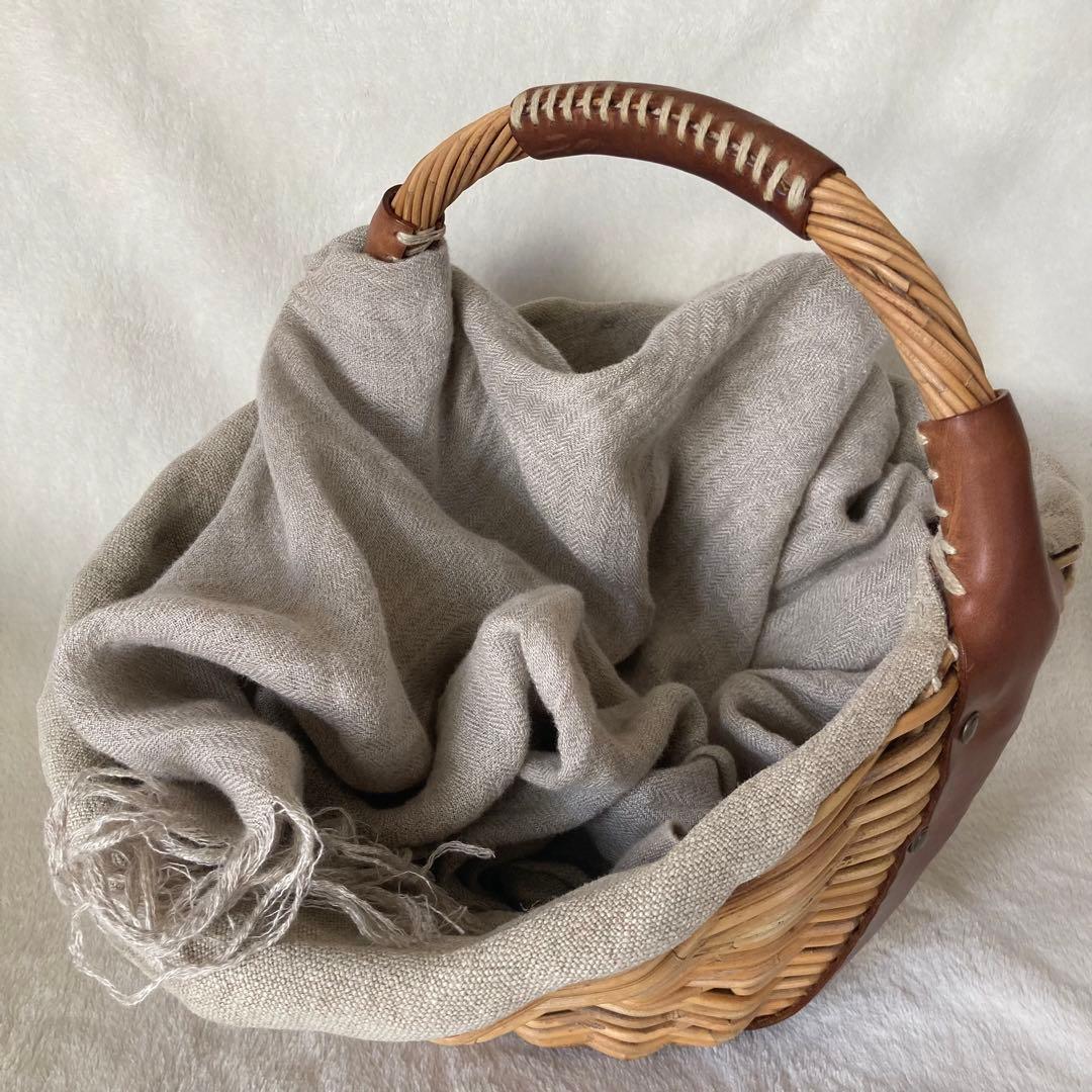 ebagos エバゴス かごバッグ ブラウン レザー 紅藤 ワンハンドル