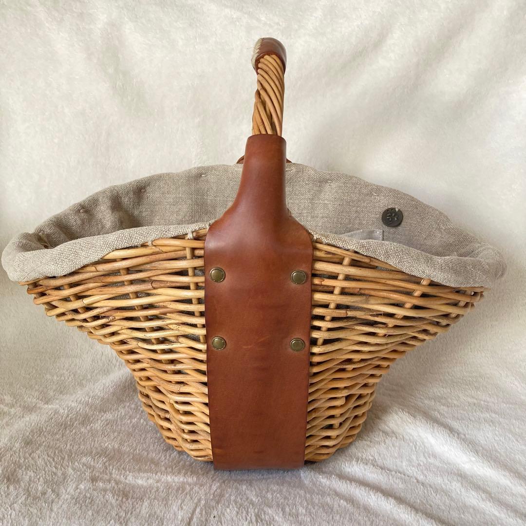 ebagos エバゴス かごバッグ ブラウン レザー 紅藤 ワンハンドル