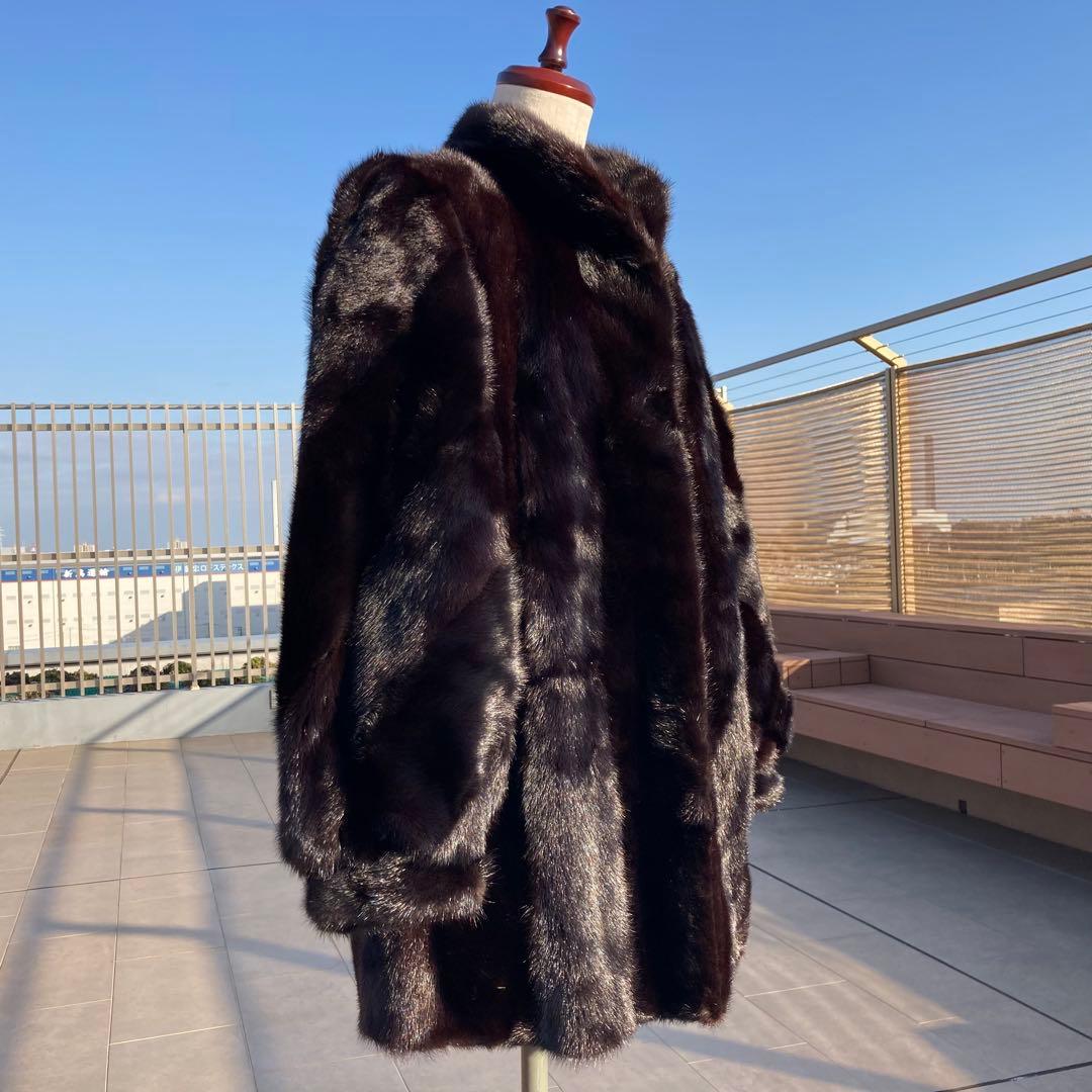 なめし◎✨美品✨サガミンク ミンクファー 毛皮 デミバフミンク 総丈83　11号