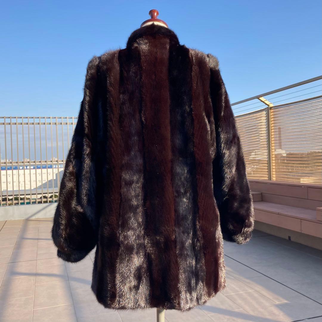 なめし◎✨美品✨サガミンク ミンクファー 毛皮 デミバフミンク 総丈83　11号