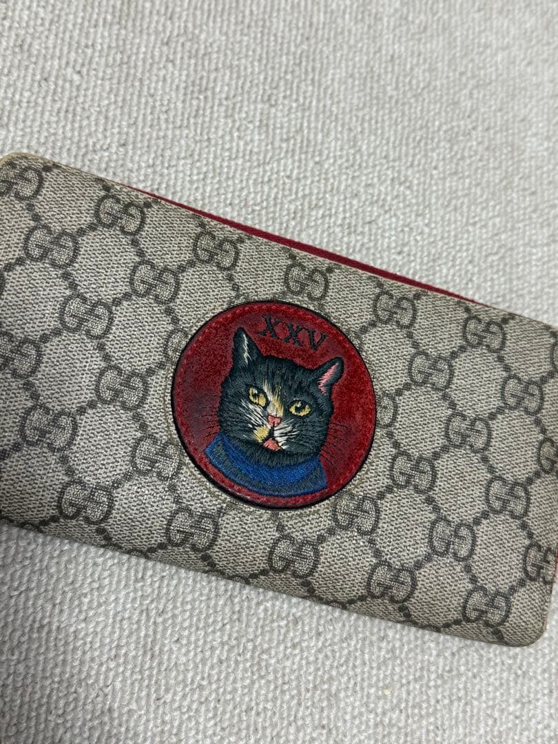 GUCCI 猫刺繍 長財布 ミスティックキャット