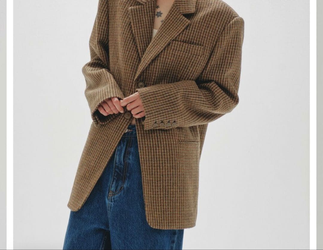 永野芽郁さん着用♡ Wool100% Check Jacket トゥデイフル