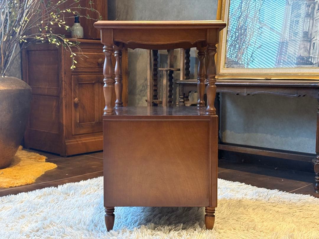 アンティーク ビンテージ 電話台 FAX台 キャビネット チェスト G