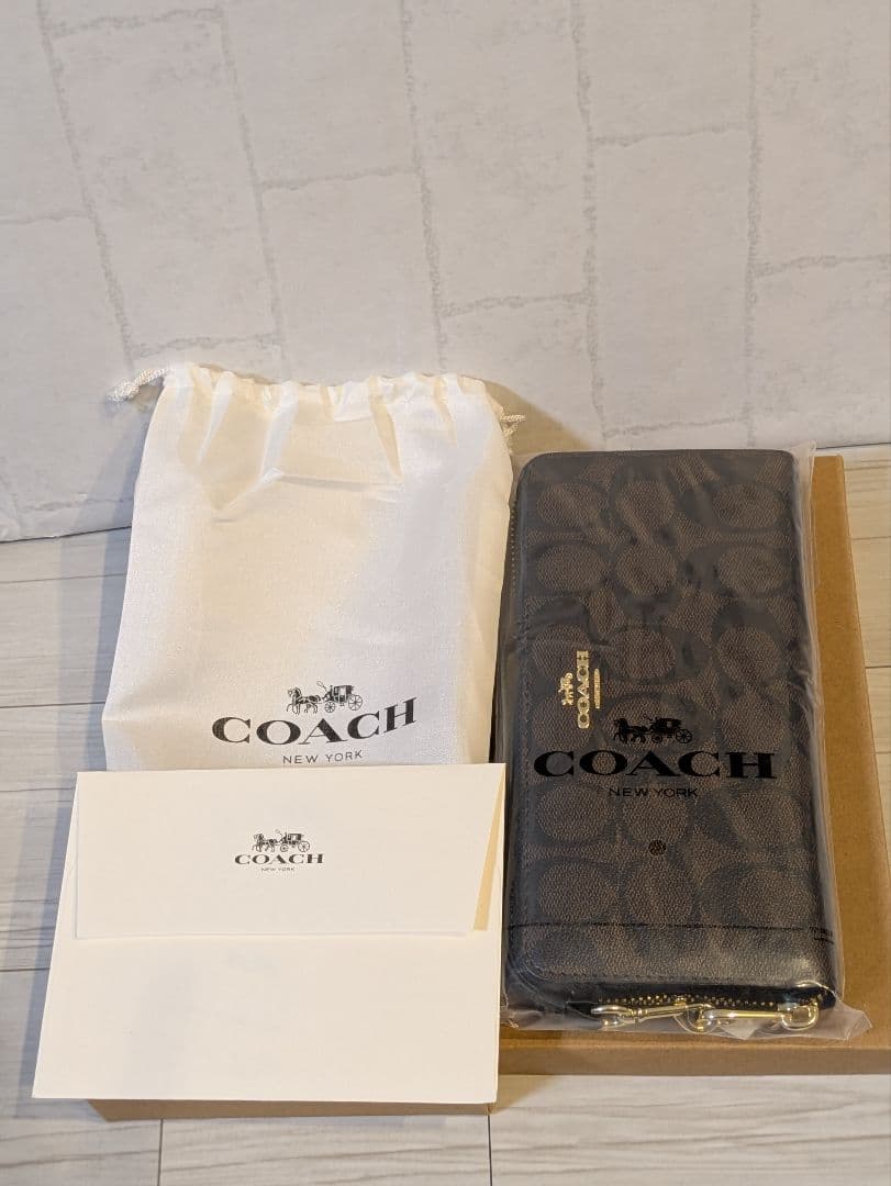 新品♥未使用 COACH C4452 IMAA8 長財布 ブラウン×ブラック