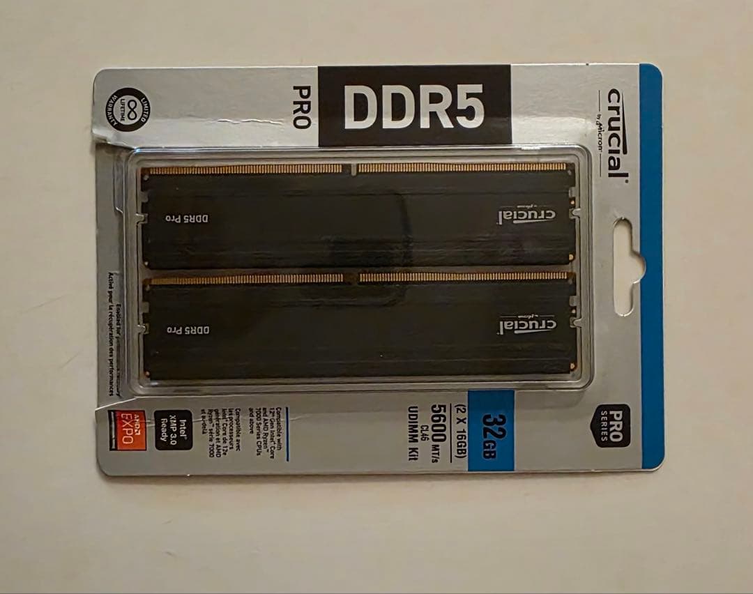 Crucial DDR5-5600 32GB(16GB×2) メモリ