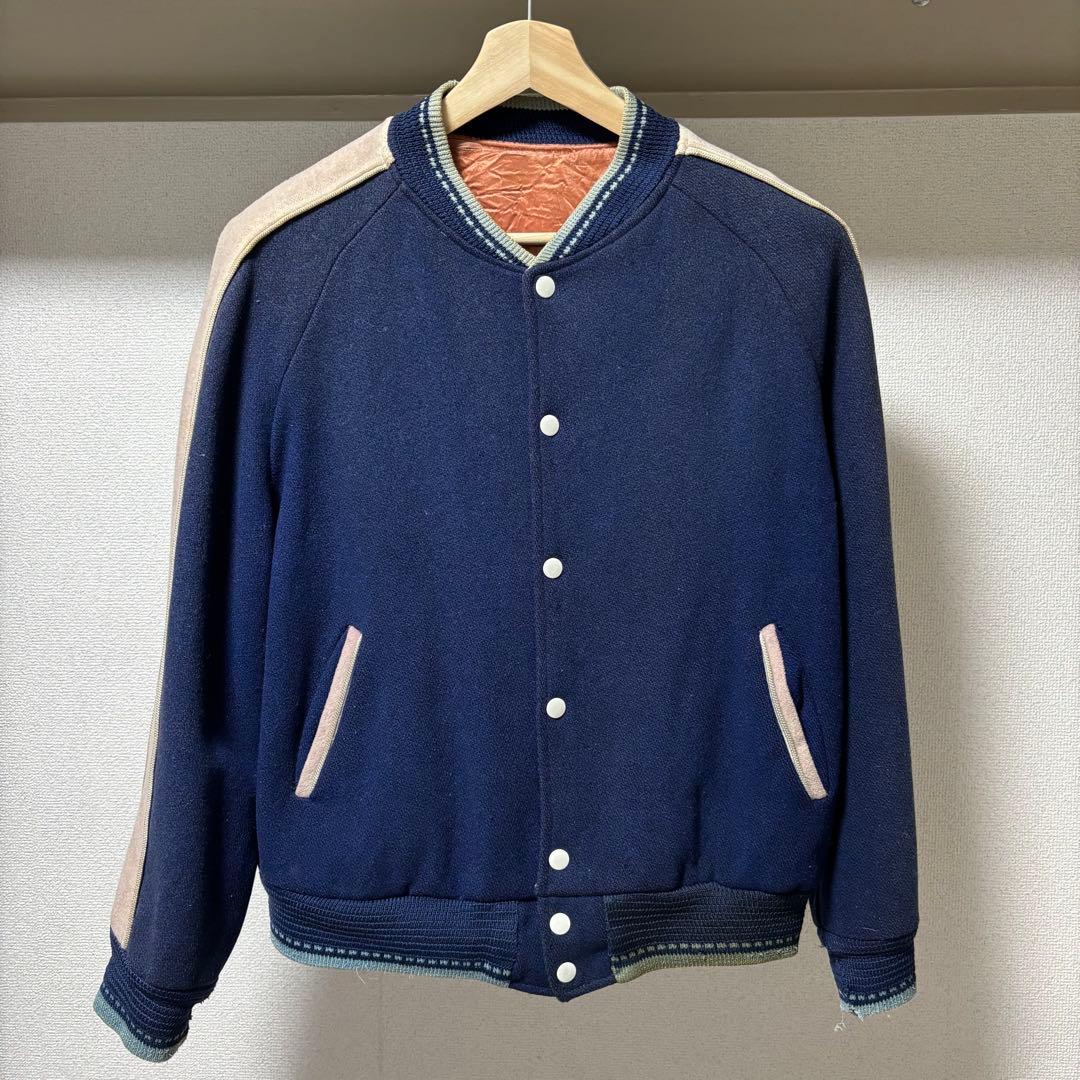 50s ヴィンテージ　スタジャン　ウール　ロカビリー　ファラオジャケット