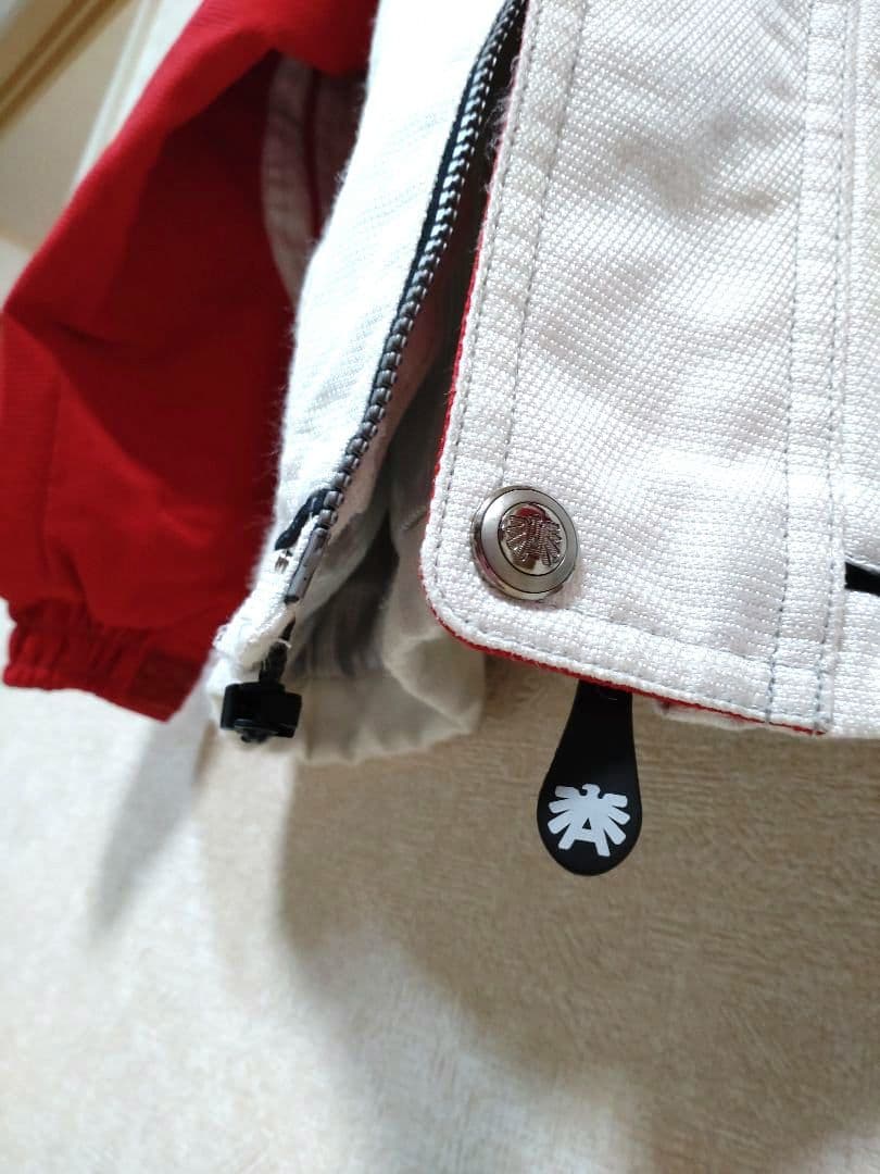 asics Power Austria スキーウェア 赤/白 フード付き