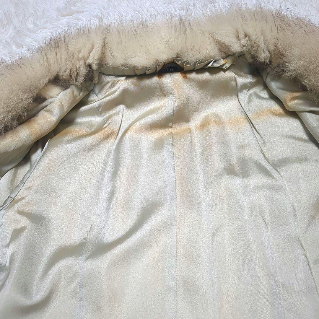 【最高デザイン】フォックスファー　マキシ丈　毛皮　女優襟　コート