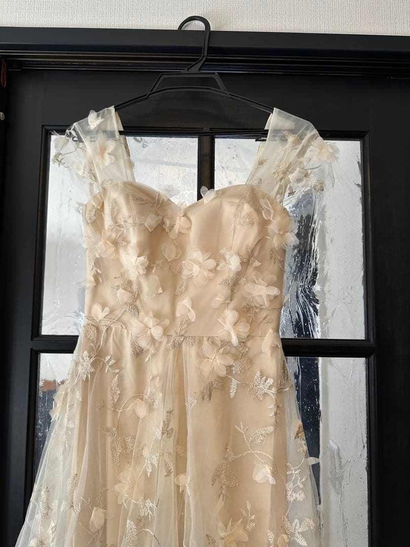 フラワーレース バックVドレス（W245） dressproduction