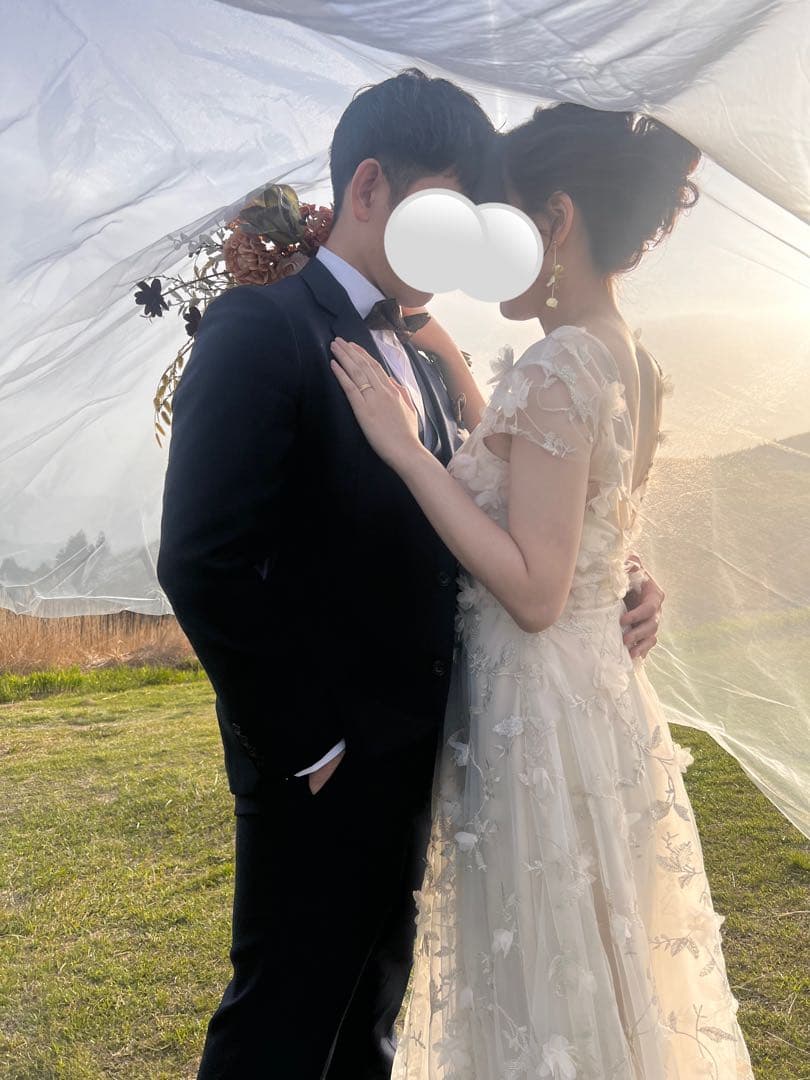 フラワーレース バックVドレス（W245） dressproduction