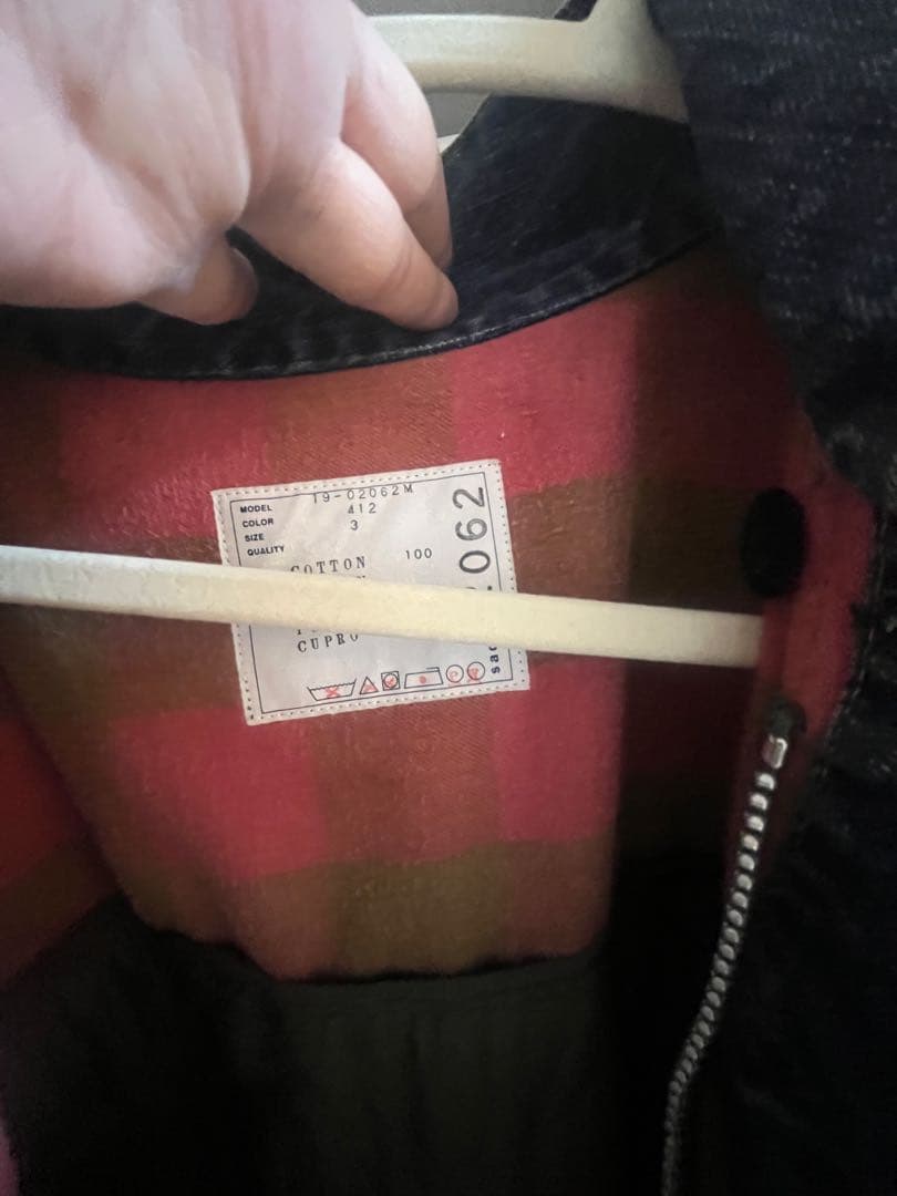 【sacai 大人気／デニム ドッキング モッズコート・サイズ3】