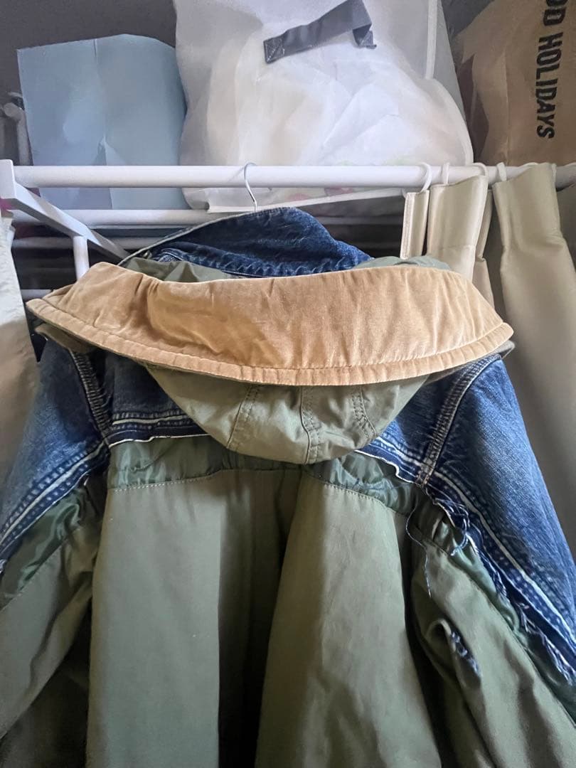 【sacai 大人気／デニム ドッキング モッズコート・サイズ3】