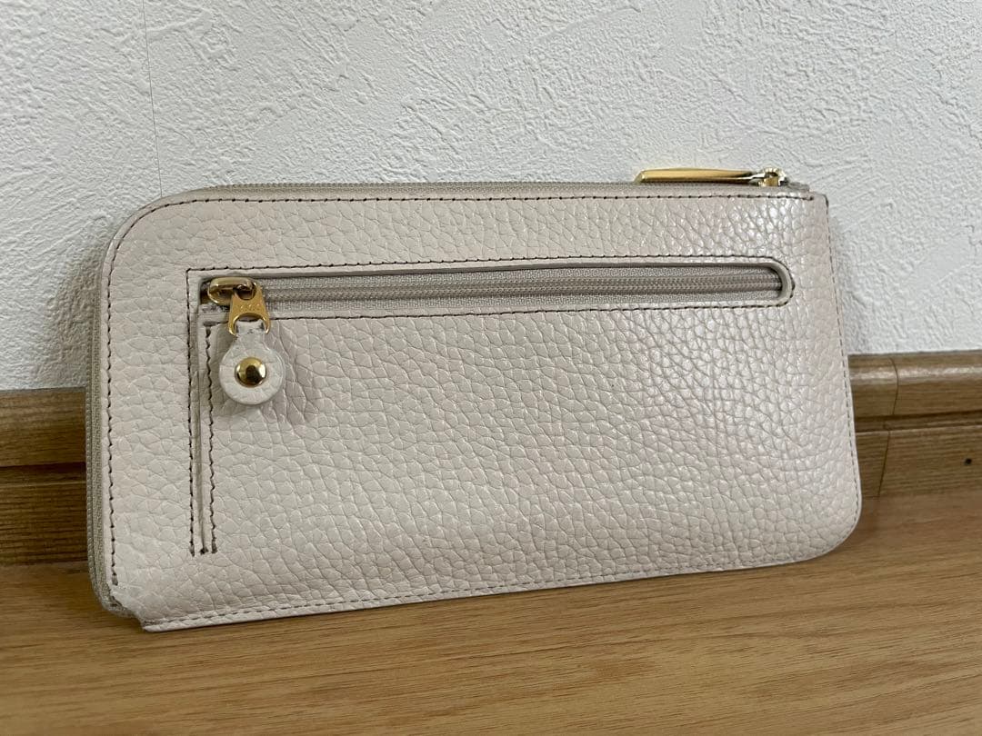 ATAO スリモ ケリー アイビスホワイト 長財布 ファスナー付き