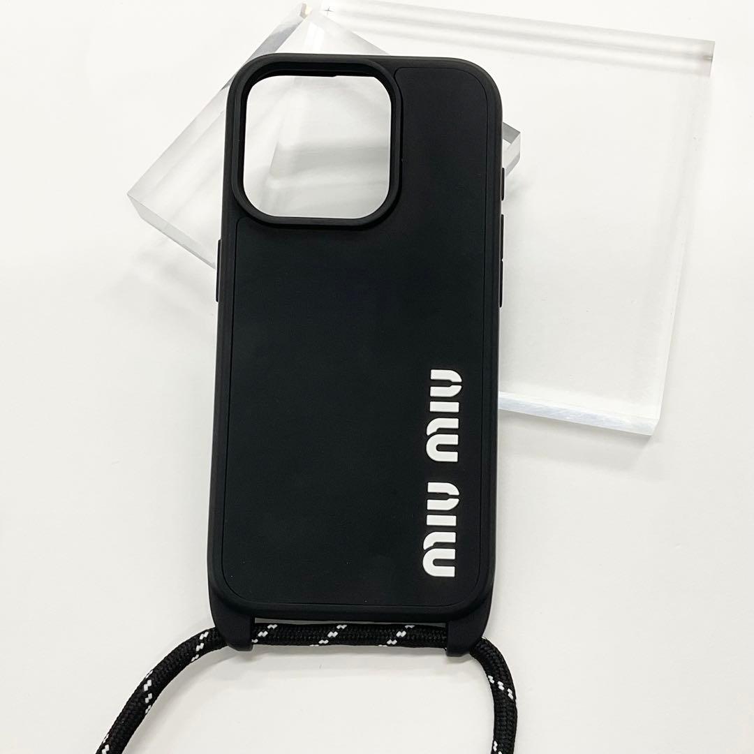 ミュウミュウ ロゴ スマホケース iPhone14pro iPhoneケース