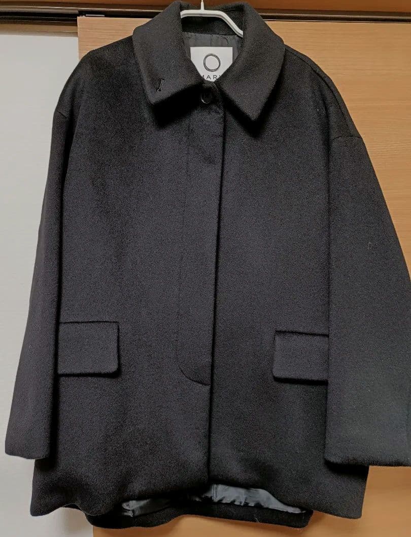 最終値下げ【美品】MARW コクーンミドルコート　黒　サイズ38