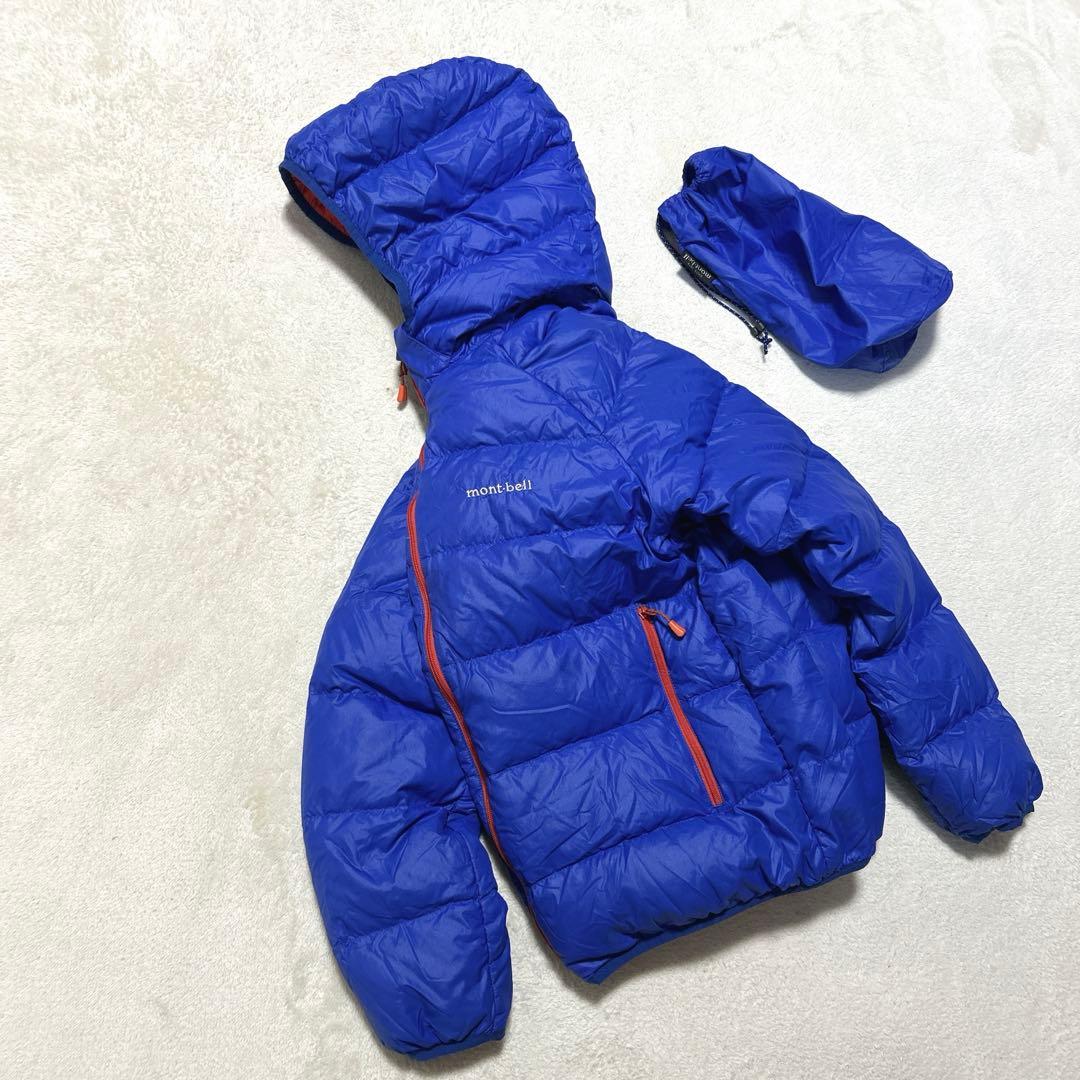 美品 mont-bell down jacket parka blue 収納袋付