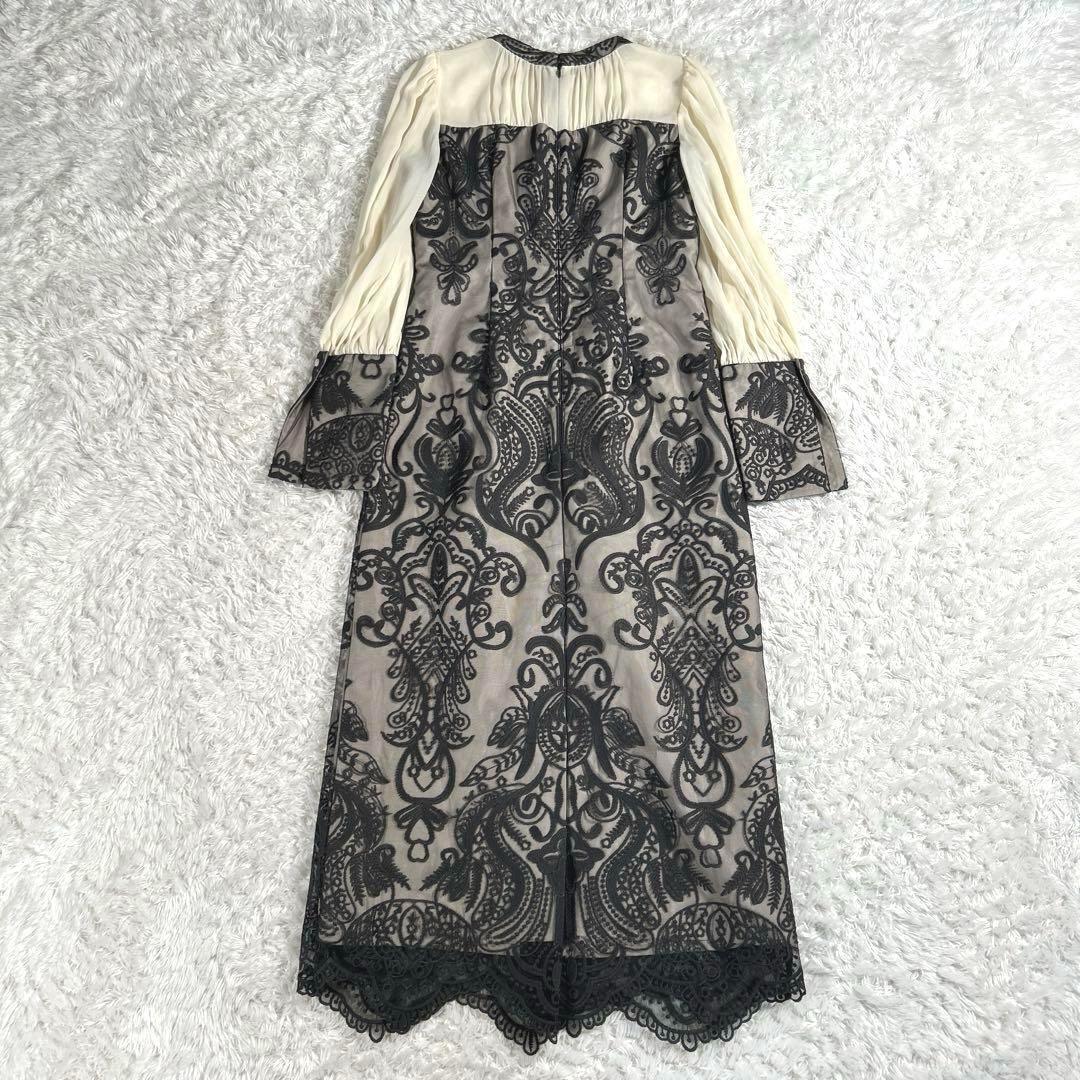 【美品・24SS】　ANDRESD　ダマスクギャザードレス　ワンピース　カーキ