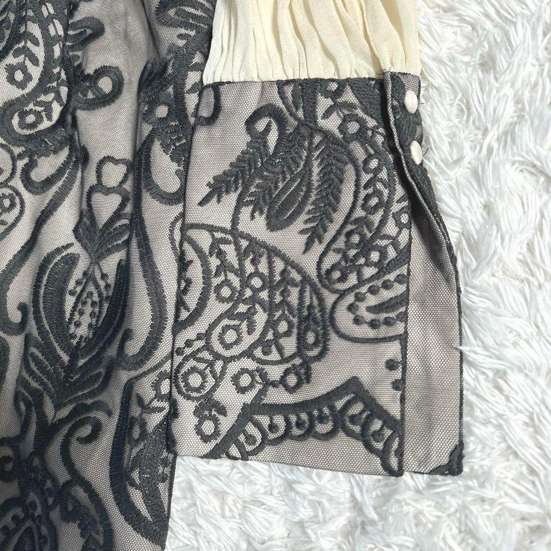 【美品・24SS】　ANDRESD　ダマスクギャザードレス　ワンピース　カーキ