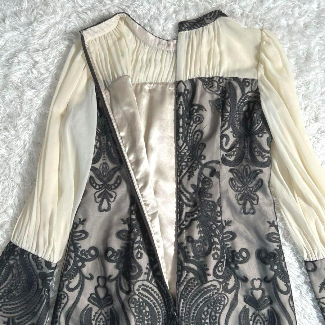 【美品・24SS】　ANDRESD　ダマスクギャザードレス　ワンピース　カーキ