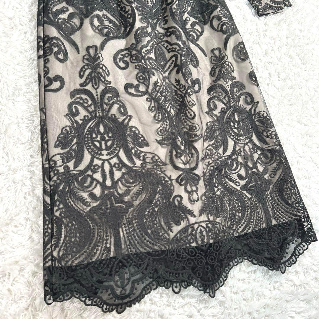 【美品・24SS】　ANDRESD　ダマスクギャザードレス　ワンピース　カーキ