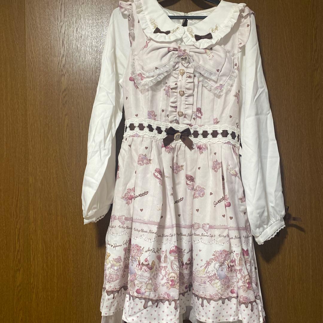 LIZLISA Whip Bear  Cafe柄ワンピース