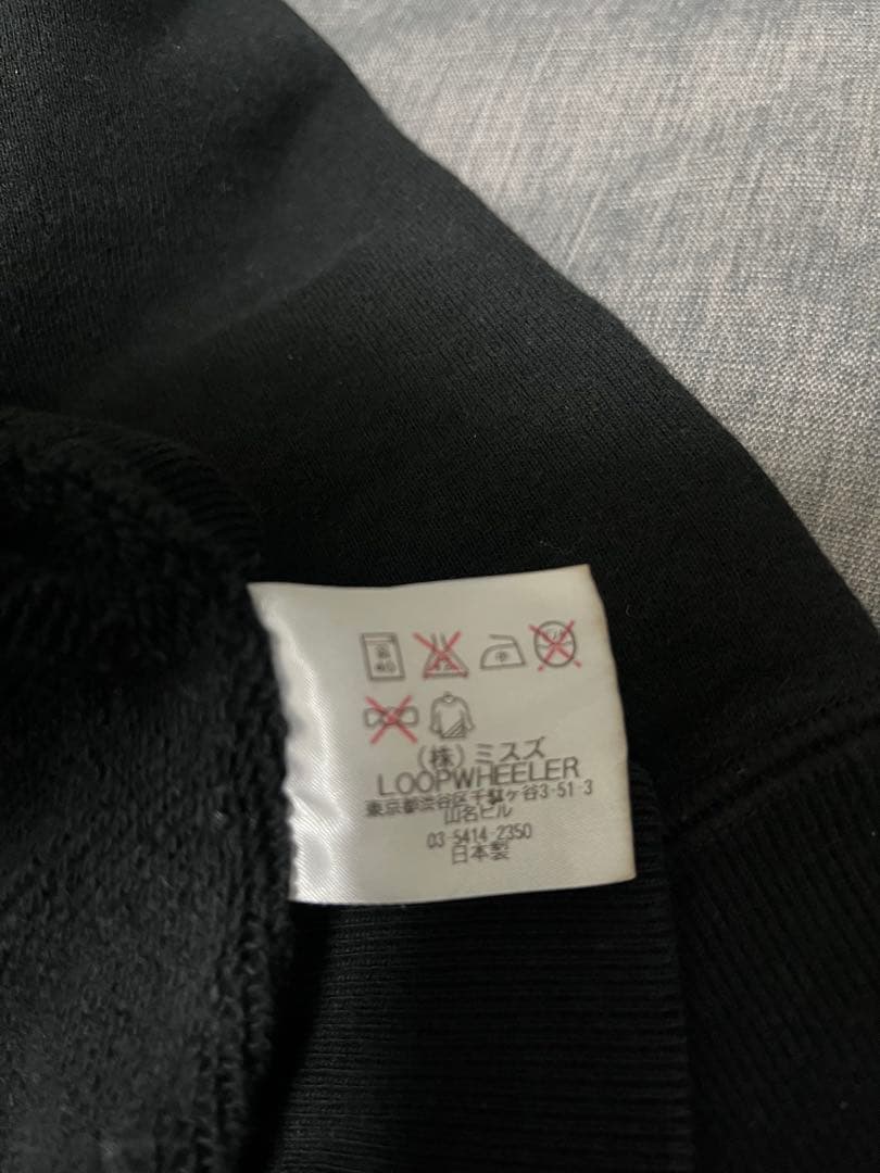 LOOPWHEELER ループウィラー　両Ｖ　スウェット　ブラック M