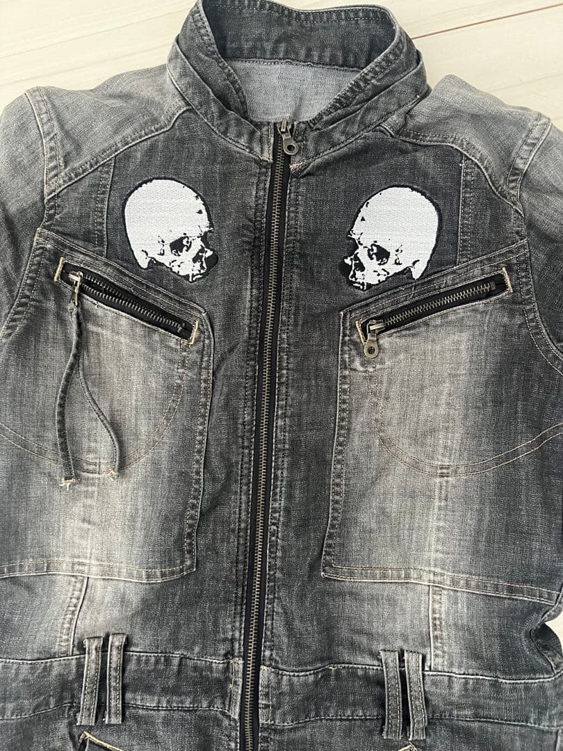 凍りのK 美品 PPFM 入手困難 スカル 刺繍 デニム つなぎ