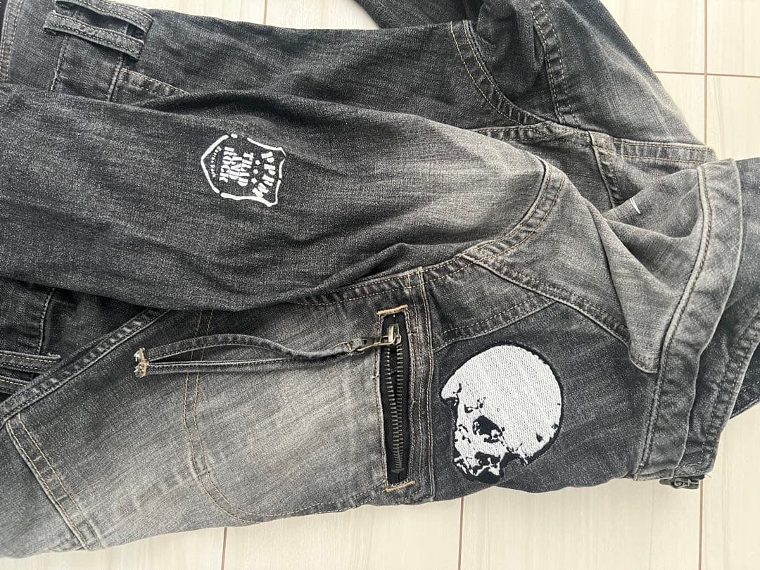 凍りのK 美品 PPFM 入手困難 スカル 刺繍 デニム つなぎ