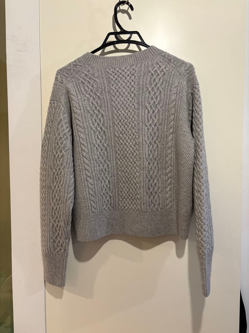 23区　ケーブルニットカーディガン　カシミヤブレンド　グレー　サイズ38