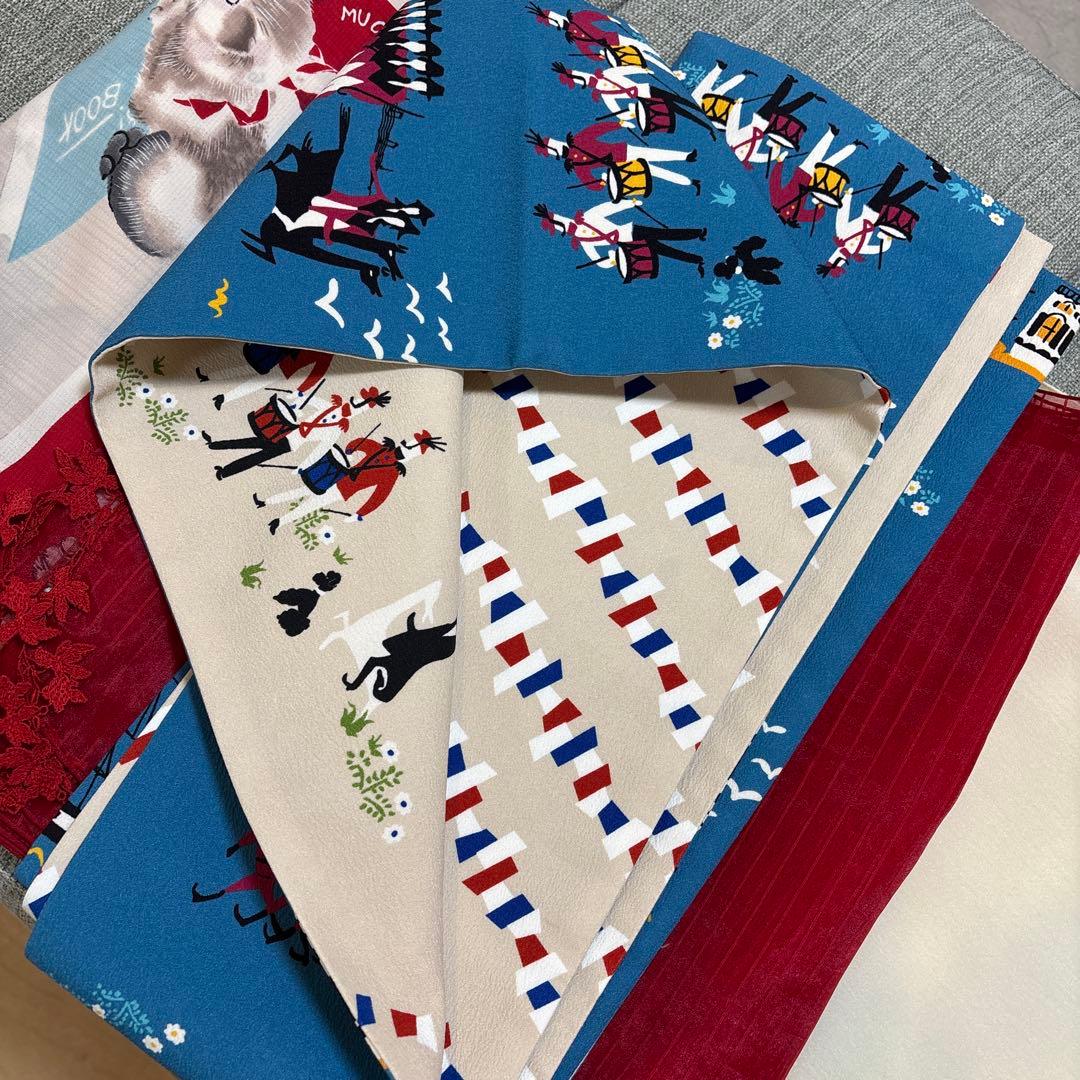 ふりふ　浴衣　帯　兵児帯セット　猫　トランプ