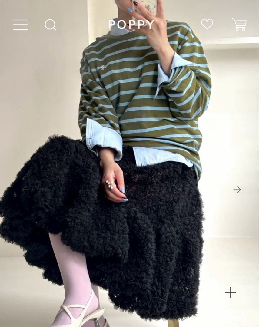 トップス POPPY TULLE BALLOON TUNIC (BLACK)