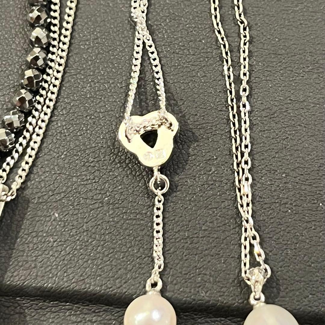 パール　ネックレス　田崎　ミキモト　天使の卵　シルバー　黒蝶　オニキス