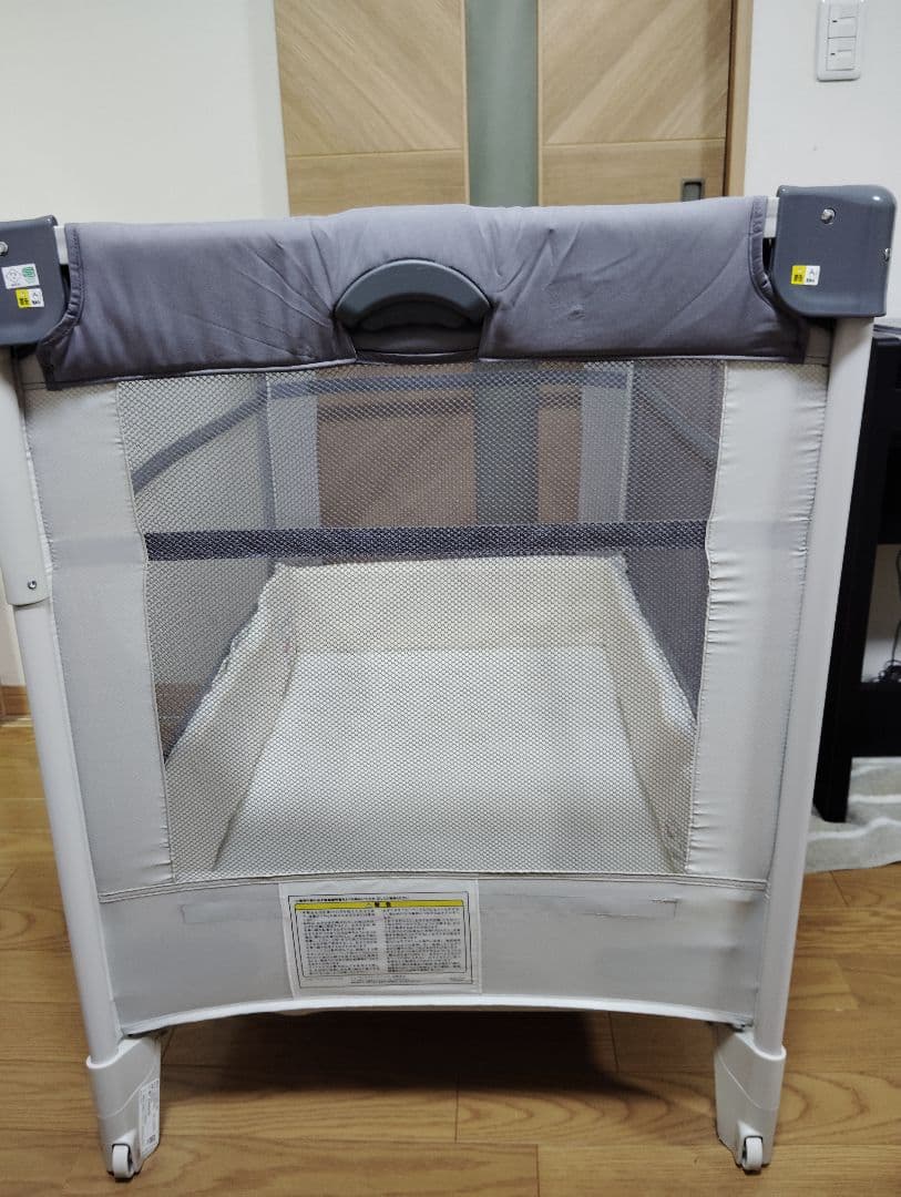 【極美品】Aprica ココネルエアーAB グレーベアー たためるベビーベッド