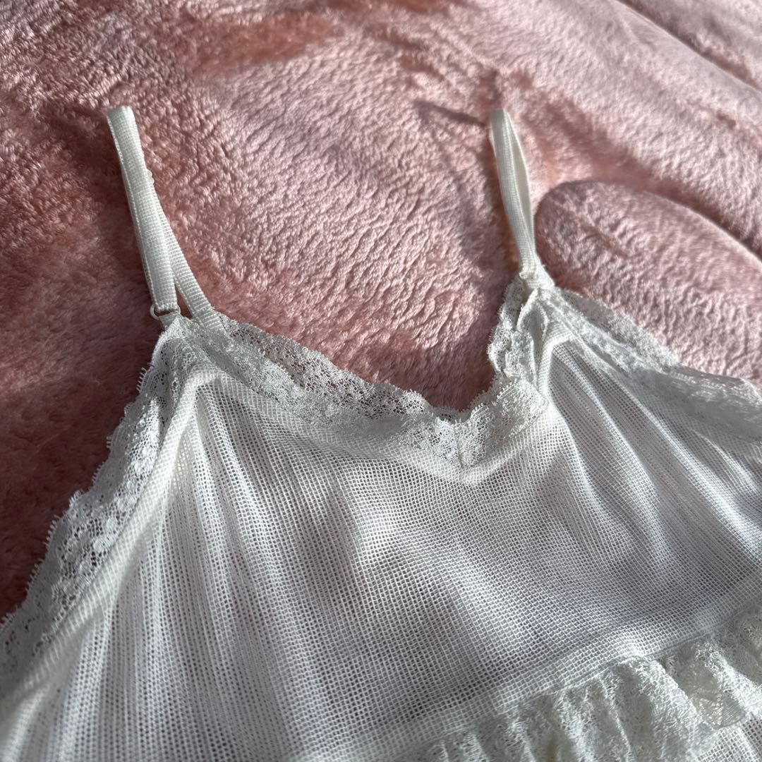 Dot＆Stripes メッシュキャミブラウス