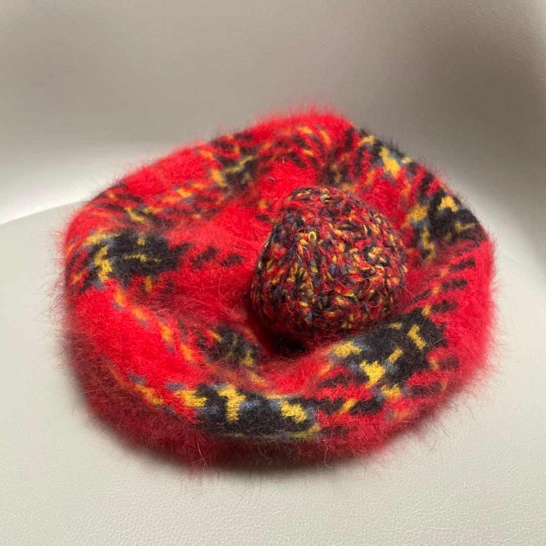 ヴィヴィアンウエストウッド 赤 チェック ベレー帽