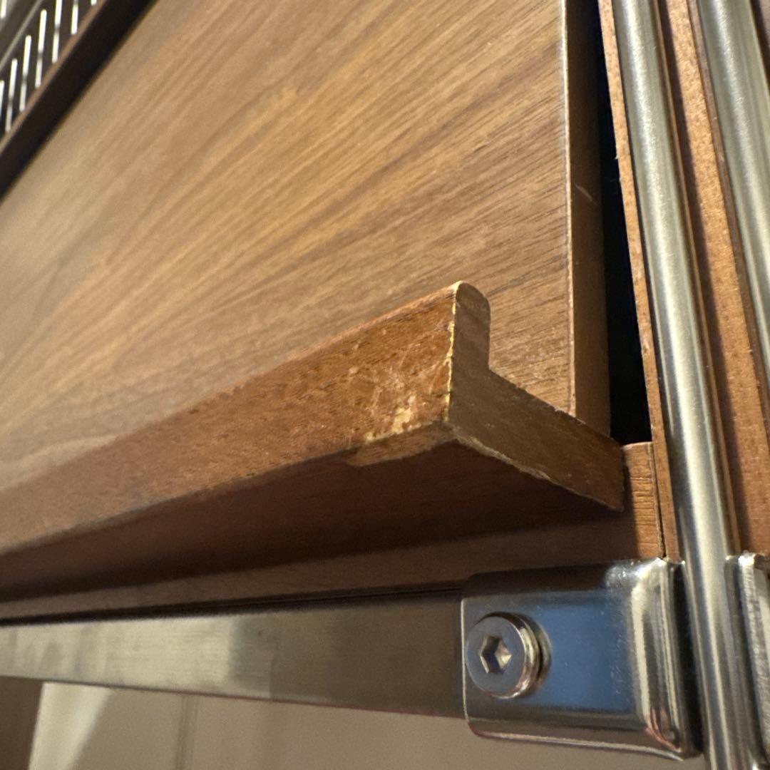 【無印良品】スチールユニットシェルフ用・ボックス・フラップ扉・ウォールナット材