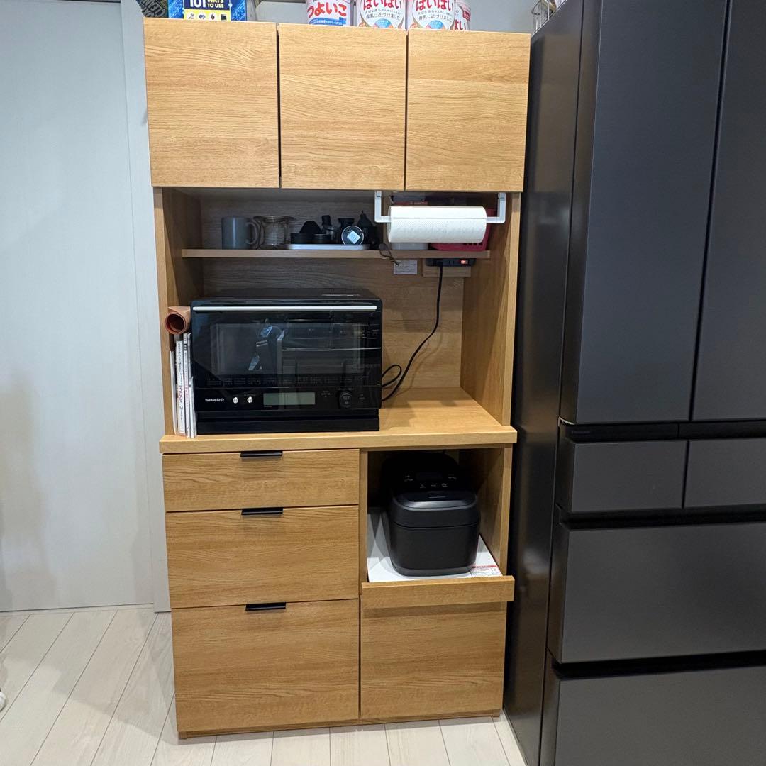 【安芸のハイビスカス 】ニトリ　キッチンボード、エトナ　美品カップボード