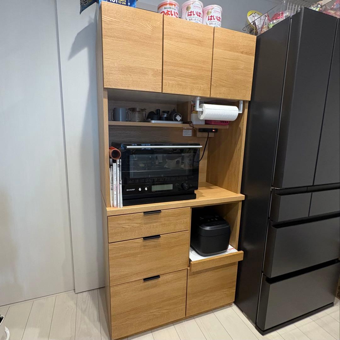 【安芸のハイビスカス 】ニトリ　キッチンボード、エトナ　美品カップボード