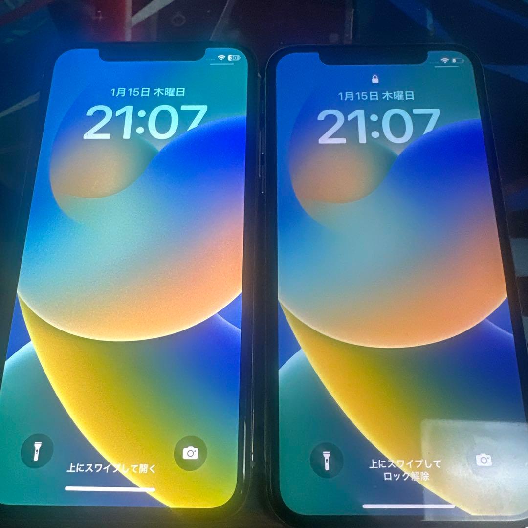 iPhone Xシルバー２点セット