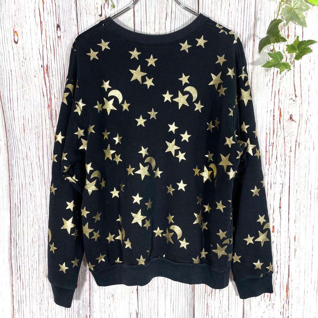 【松井】GUCCI グッチスウェットトレーナー黒ビッグロゴ　スタームーン