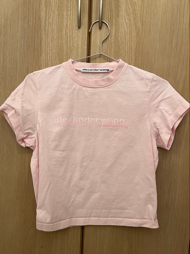alexanderwang ピンク ショート丈Tシャツ