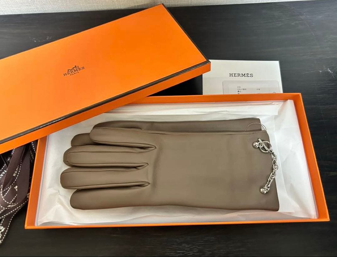 【新品未使用】HERMESエルメス　手袋　ボニーエトゥープ　7