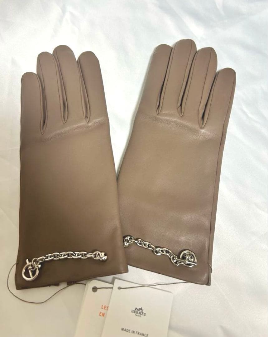 【新品未使用】HERMESエルメス　手袋　ボニーエトゥープ　7