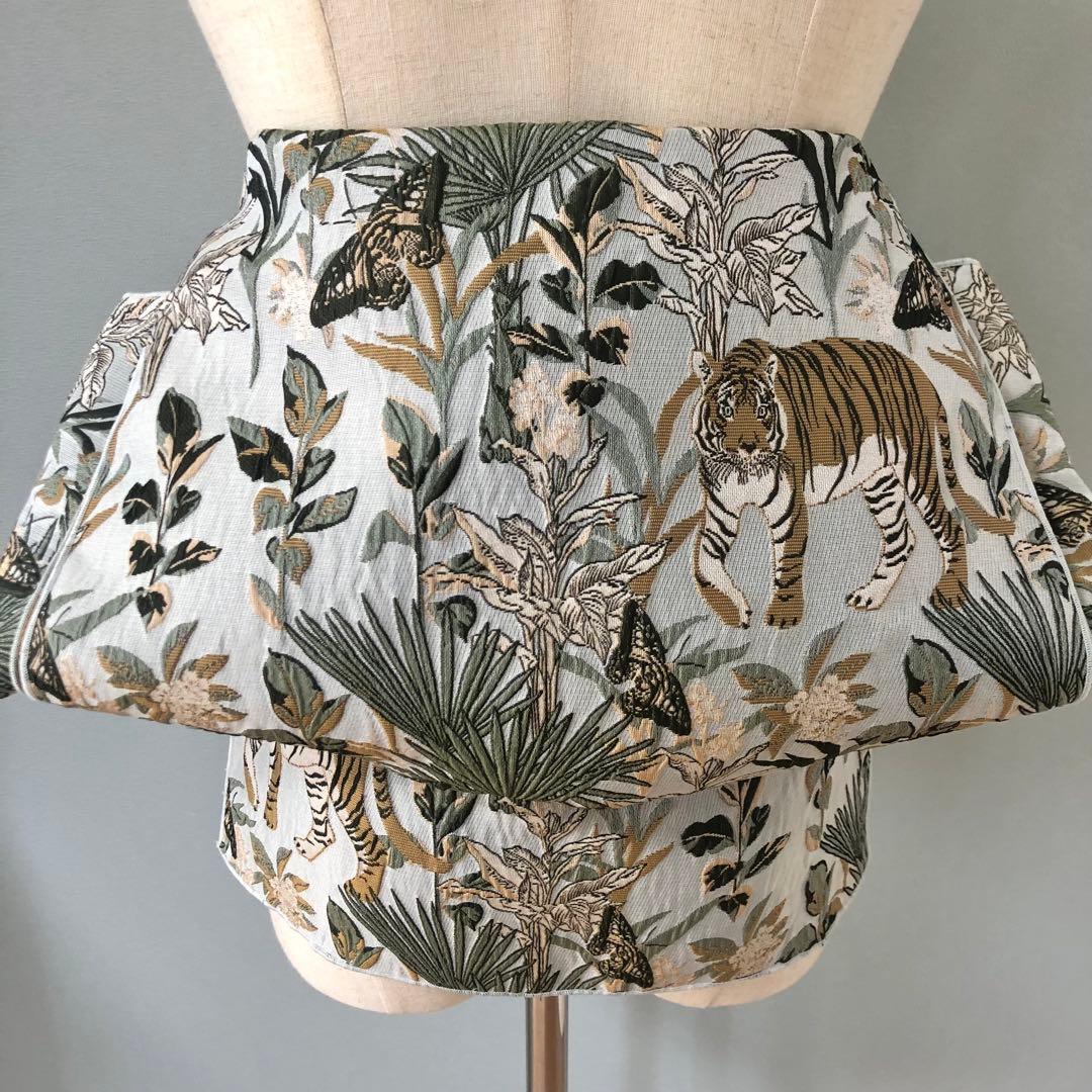 大人兵児帯　パレット　シェニールジャガードの長尺兵児帯　半幅帯