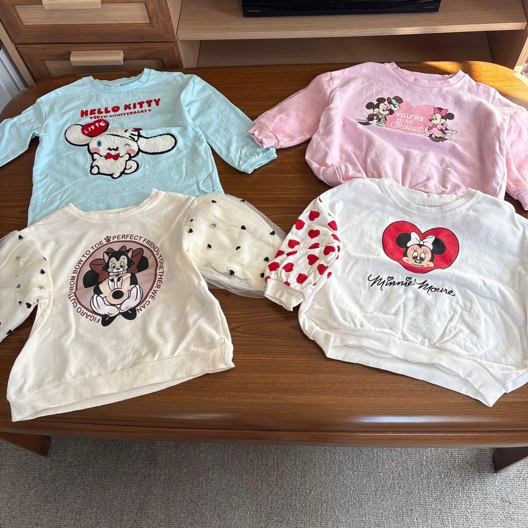 女の子服100サイズまとめ売り。トレーナー14点＆ズボン15点＆おまけ7点セット