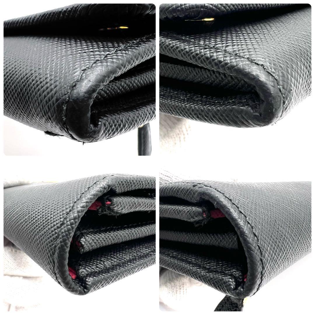 極美品✨プラダ マルチカラーフラップ 長財布 サフィアーノ ゴールド金具