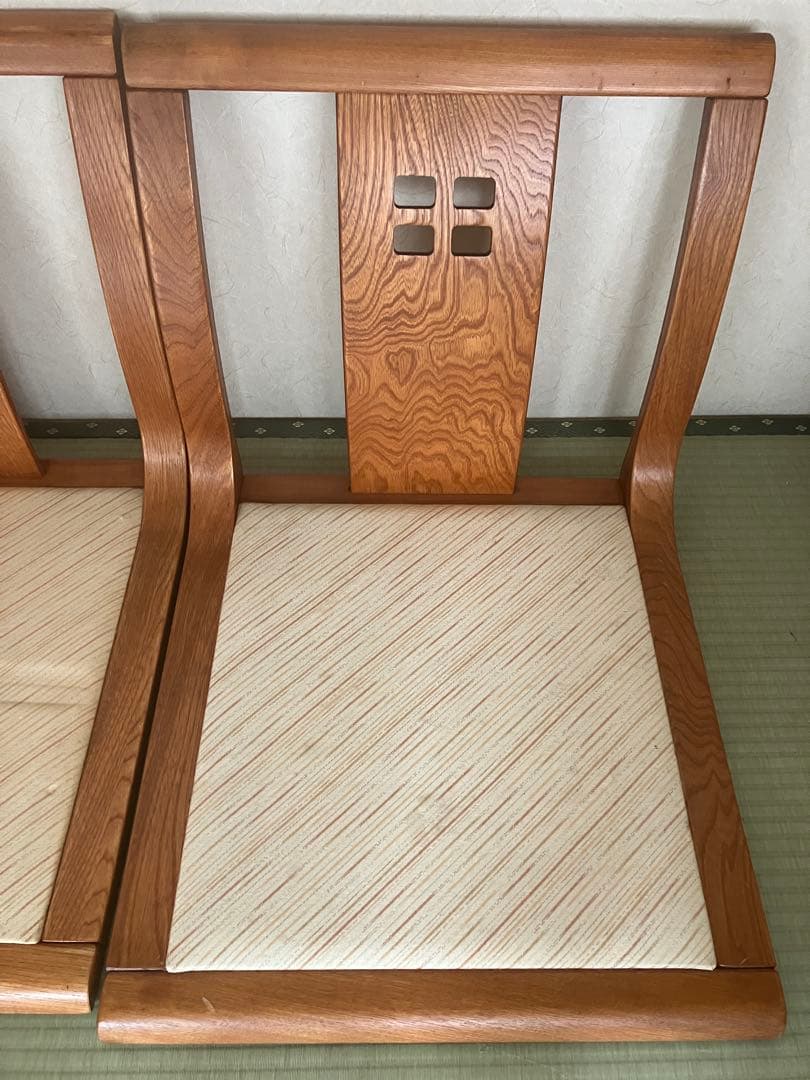 【送料込】光製作所 木製　高級　座椅子　4脚セット　和室　昭和レトロ